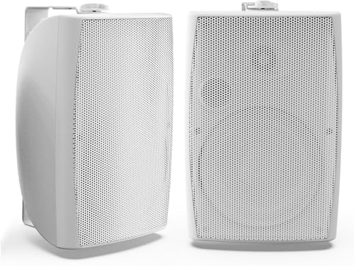 Herdio 8 Pouces 600W Haut-Parleur Bluetooth extérieur, étanche Enceintes d'extérieur, Haut-Parleur Mural résistant avec Paire TWS | Convient aux Grands...