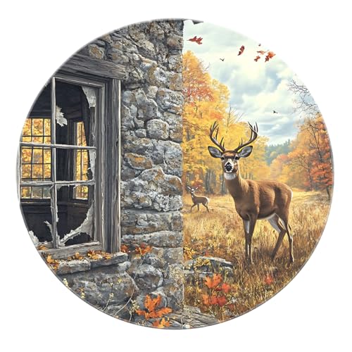 Tapis rond forêt d'automne pour illuminer une chambre d'enfant moderne