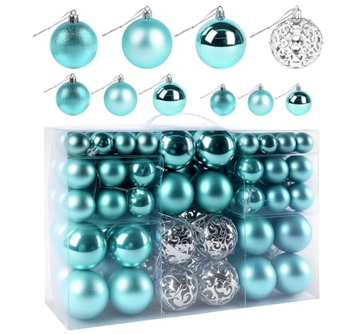 Christbaumkugeln Kunststoff, ilauke Weihnachtskugeln Set, 100 Stücke...