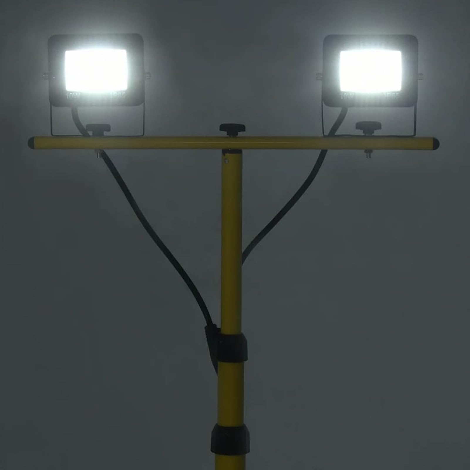 ZEYUAN Foco LED con trípode 2x10 W, Foco LED Exterior, Foco LED Enchufe, Foco Exterior Jardin, Focos Jardín, Blanco frío