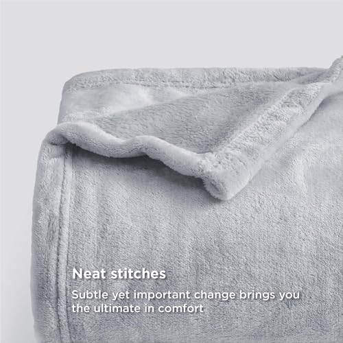 Image of Cotton Bolls Textiles Cozy Plush AC Blanket for Single Bed, Lightweight All Season Blanket, Ultra Soft Blanket for AC Room, Mild Winter, Can Be Used as Bedsheet in Winter, 90x90 Inches, Grey