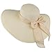 DRESHOW Womens Bowknot Straw Hat Foldable Beach Sun Hat Roll up UPF 50+