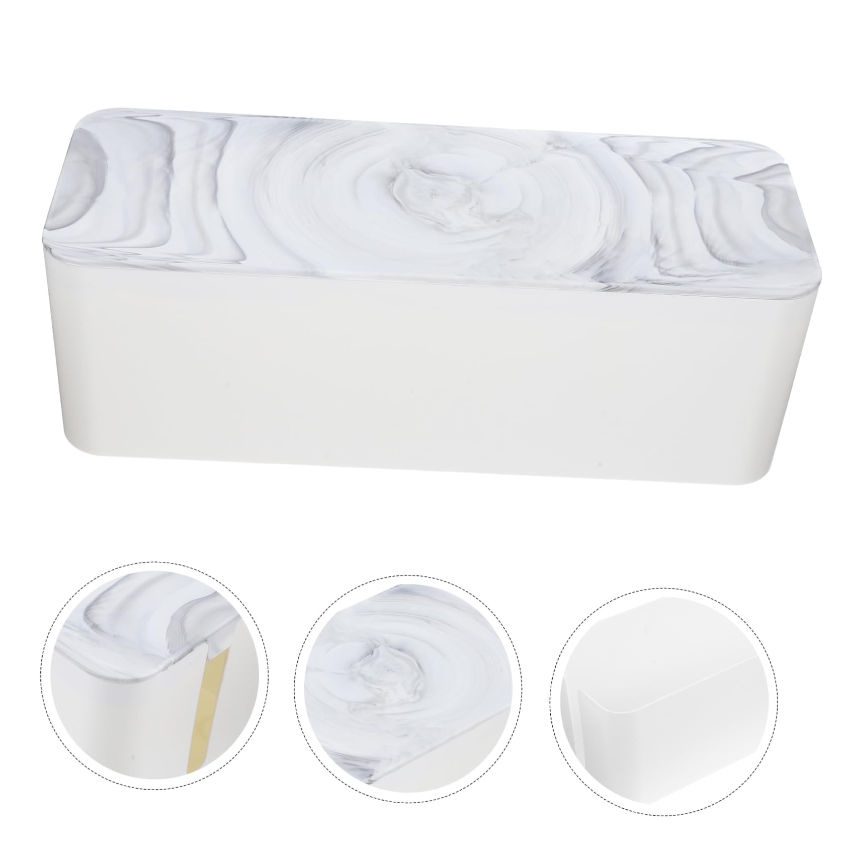 SHINEOFI Kabelmanagement Kasten aus Hips mit Bambusdeckel Große Kapazität und Leicht zu Reinigen Kabelversteckbox Abnehmbares Design für Zuhause und Schule