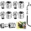 5 Pack Garden Hose Quick Release Connect Fittings, 1/2 to 3/4 Inch GHT Garden Hose Adapter, Stainless Steel Heavy Duty Water Hose Connector Fitting sets for Hoses and Sprayers