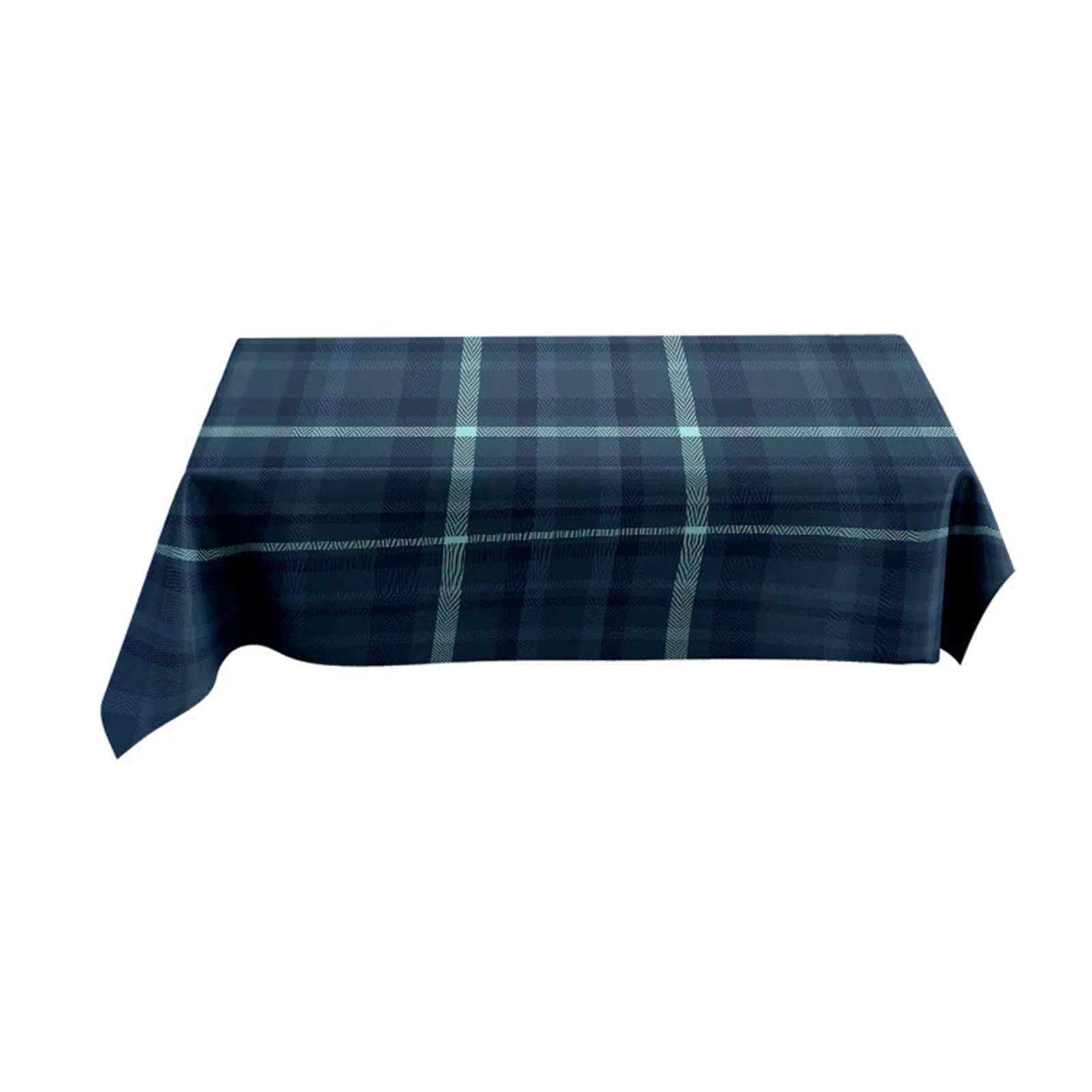 Zymjzbetic Striped Tablecloth Modern Plaid Pattern Dining Tablecloth Blue Herringbone Table Cover For Home Decor Kitchen Room Kitchen Decorations(160X240CM)
