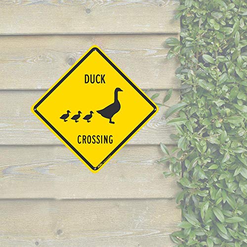 PKAC-0172-NA_10x10 "Duck Crossing" Aluminum Sign, 10" x 10", Black Text with Yellow Background image 4