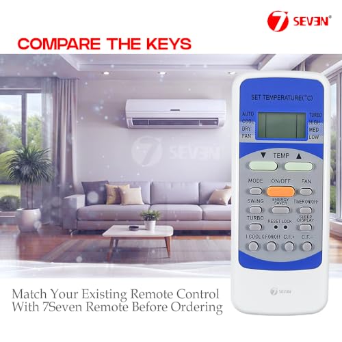 Image of 7SEVEN Compatible Onida AC Remote R51M /E Model 160A 1 1.5 2 Ton Split and Window Air Conditioner - Match Exactly with Existing Onida ac Remote Control
