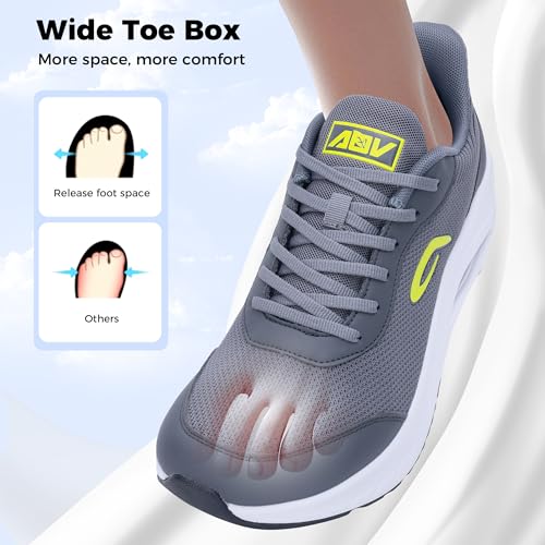 Wide Toe Box Mens Walking Shoes with Arch Support Wide Width Orthotic Sneaker for Plantar Fasciitis Slip On Tennis Running Shoes Size 8-133