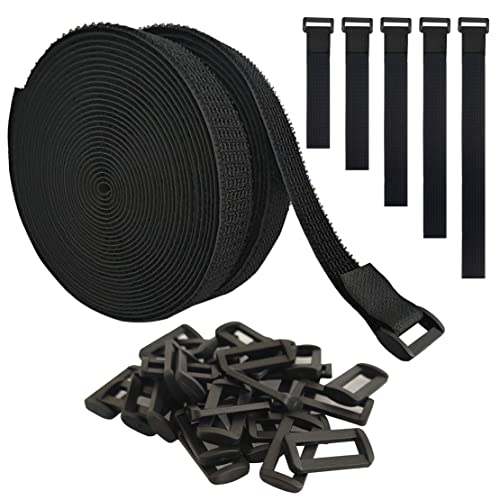 Uonika 12,2m Klett Kabelbinder mit 60 Schnallen