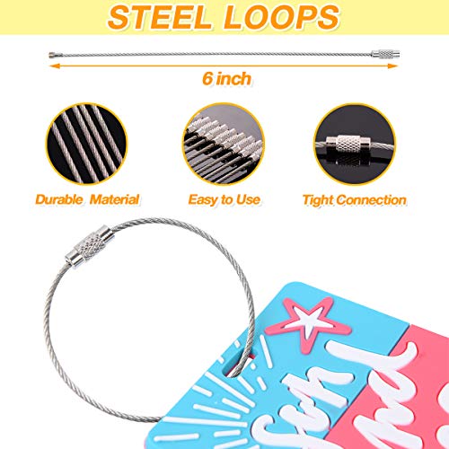 6 Pack Unique Luggage Tag Travel Suitcase Bag Summer Beach Series Identify Label with Loop by OVOV (Beach Series)