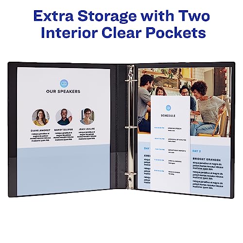 avery economy showcase view 3 ring binder 12 inch slant rings 1 white binder 19551