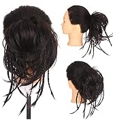 Tousled Messy Bun Hairpiece Hair Rubber Scrunchie Synthetic Wavy Bun Extensions Elastic Chignon I...