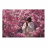 DunPei Arte mural lienzo pintura Jesús imagen, Jesús abstracto Home Decor Art Mural, póster nórdico e impresiones puras santas paredes para sala de estar（Spagna-60x90cm Sin marco