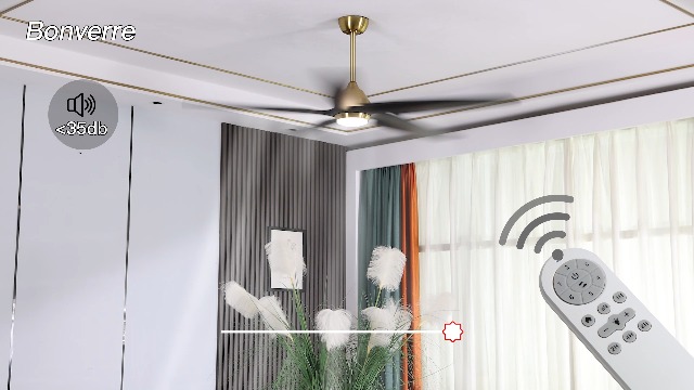 Bonverre 54 Inch Modern Ceiling Fan with Lights and Remote