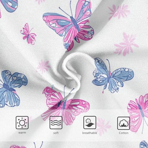 Wusikd Pink Blue Girls' Underwear Cotton Butterfly Girls Briefs Soft Toddler Underwear 2T3