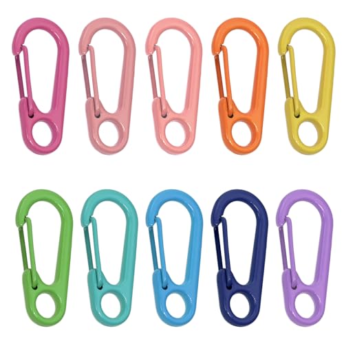 Mini Skater 20Pcs Small Coated Zinc Alloy Clips for Paracord Keychain Clasps Quick Releases Spring Snap Hooks for Keys Ring Backpack Outdoor Traveling Camping Fishing (Bright Colors)