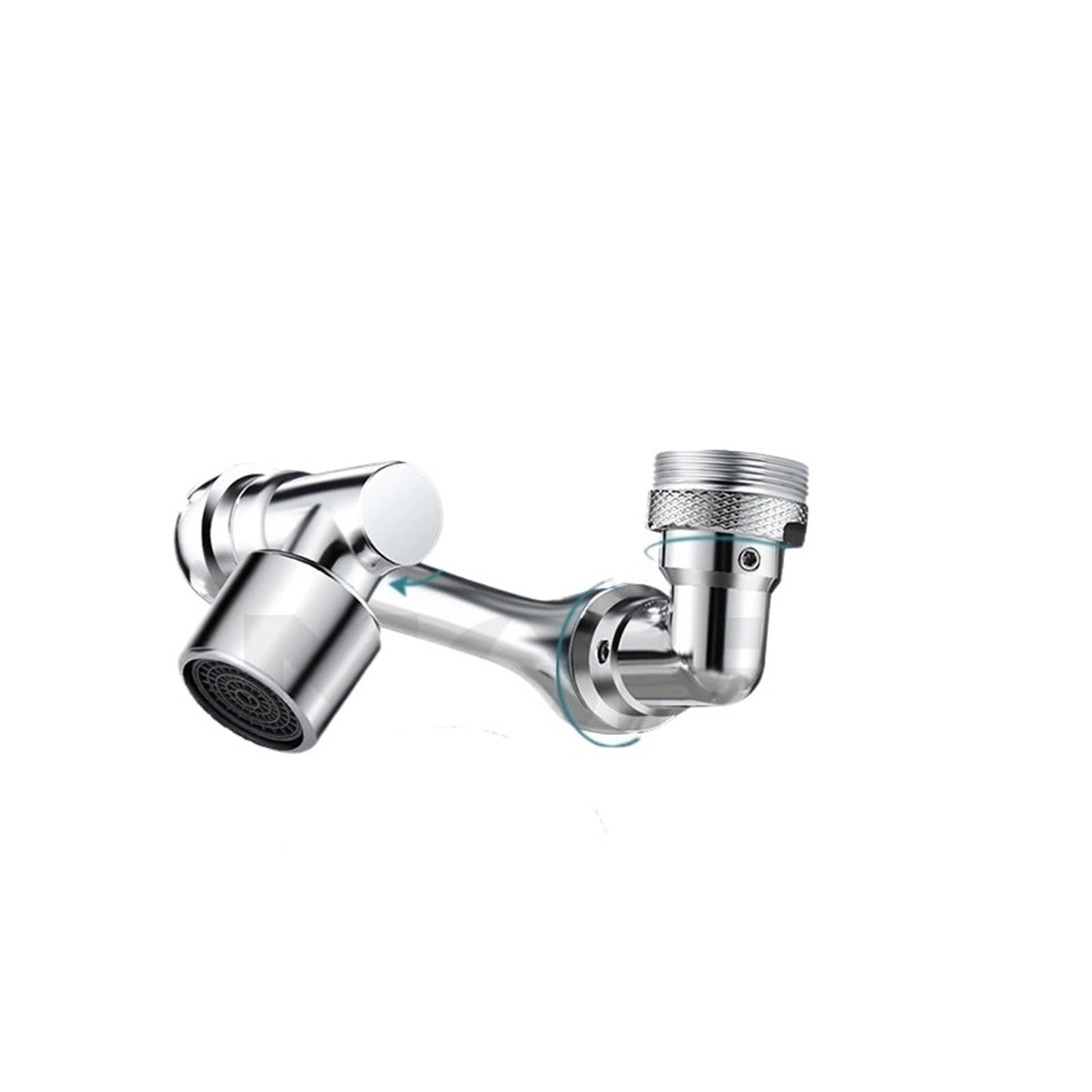 All Metal 1080° Universal Swivel Faucet Sprayer Head for Extender Aerator Bubbler Nozzle Kitchen Tap Washbasin Robot Arm(1080 Degree Single)