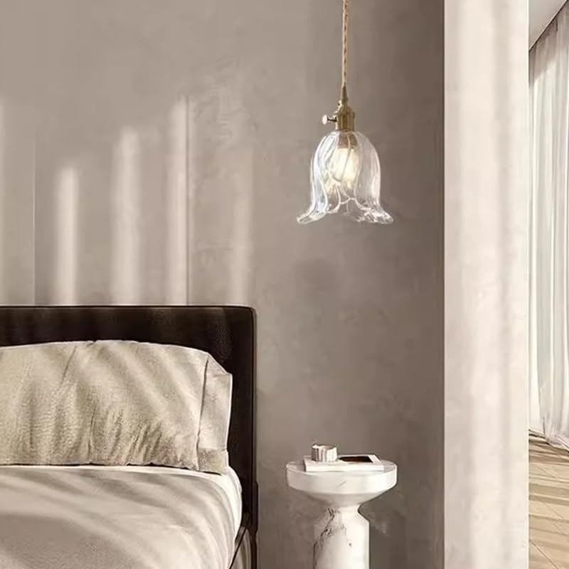 Lustre art en verre fleur pour sublimer le comptoir de votre cuisine et vos soirées