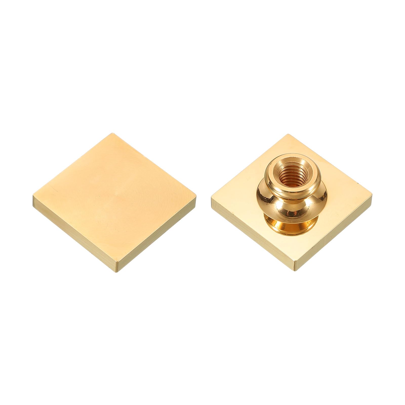 PATIKIL 1.2" Blank Wax Seal Stamp Head, 2Pcs Square Brass Sealing Wax Stamp Heads for DIY Card Making Envelope Sealing Wedding Invitation Crafting, Gold Tone