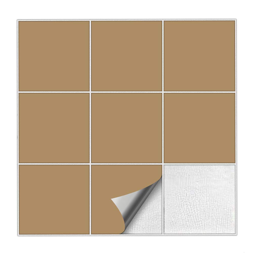 Kiwistar Adesivi per piastrelle marrone 80 lucidi, 4,7 x 19,9 cm, 1 pezzo, piastrelle adesive, piastrelle da parete
