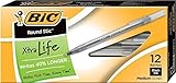 BIC Round Stic Xtra Life Ball Pen, Medium Point (1.0 mm), Black, 24-Count