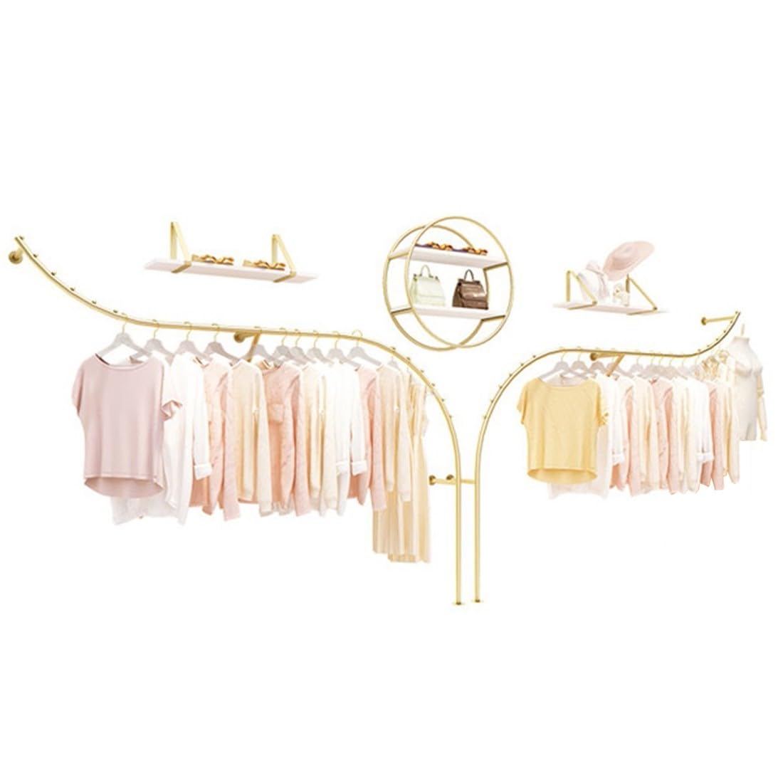 Wall Mounted Coat Rack Clothes Rails 5 Piece Set Clothes Rack Clothes Rail Modern Industrial Clothes Rack for