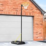 FORZA Freestanding Netball Post - Adjustable 8ft – 10ft Regulation Size Hoop | Full Size Training Post and Hoop Set - Portable Wheeled Base | Optional Netball & Pump (Post Only)