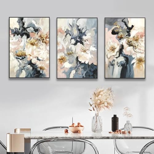 Décoration murale salon ensemble de toiles de fleurs colorées 40x60