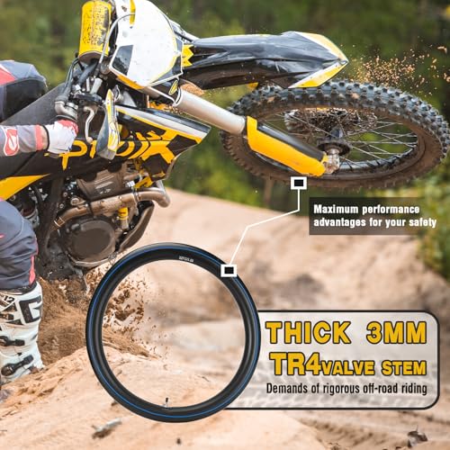 (2-Pack) 2.75/3.00-21" Inner Tubes 80/100-21 or 90/90-21 Heavy Duty Dirt Bike Inner Tubes, 2mm Thick, TR4 Valve, Fits HondaAfrica Twin CRF230, CRF250, CR250 Kawasaki KLR, KDX200 and More by GDHSWJ - Used condition - Image 6