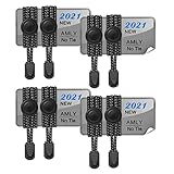 AMLY 4 Pairs of Elastic No Tie Shoelaces, Upgraded Lock, Reflective Shoe Laces for Kids and Adults (Black- Black-Black-Black)