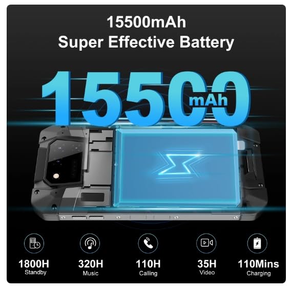 KOOFUR 8849: Vattentät projektor & 256 GB mobil med 108 MP kamera