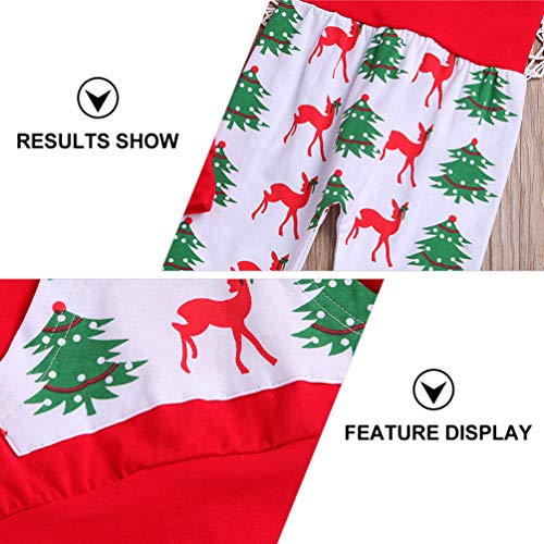 TOYANDONA 1 Set Baby Peuter Jongens Meisjes Kerst Sweatshirt Set Winter Herfst Lange Mouw Kleding Outfit Baby Hooded Tops Broek (80Cm Rood) - Afbeelding 7