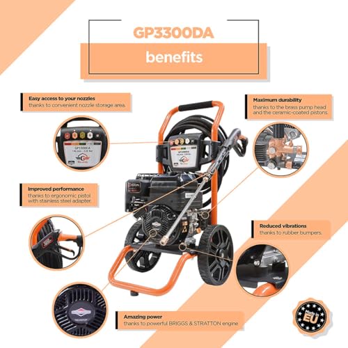 ✦ Petrol Pressure Washer ✦ Professional Briggs & Stratton 3200 PSI 208cc Engine Powered High Pressure Portable Jet Sprayer GP3300DA ✦ Premium Power & Build Quality Car & Patio Cleaner - Image 8