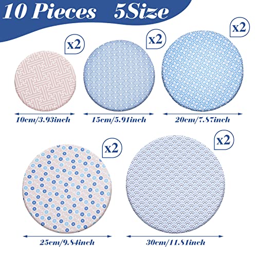 10 Pcs Reusable Fabric Bowl Covers Elastic Food Storage Container Cover Stretched Washable Bowl Dish Lid Covers For Leftovers Family Outdoor Picnic Microwave Dishes Rising Bread Proofing (Pastel) #TOP1