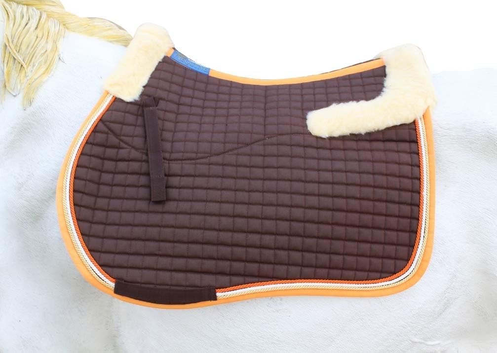CHALLENGER Horse English Quilted All-Purpose Fleece Comfort Saddle Pad Brown 72TS36BR