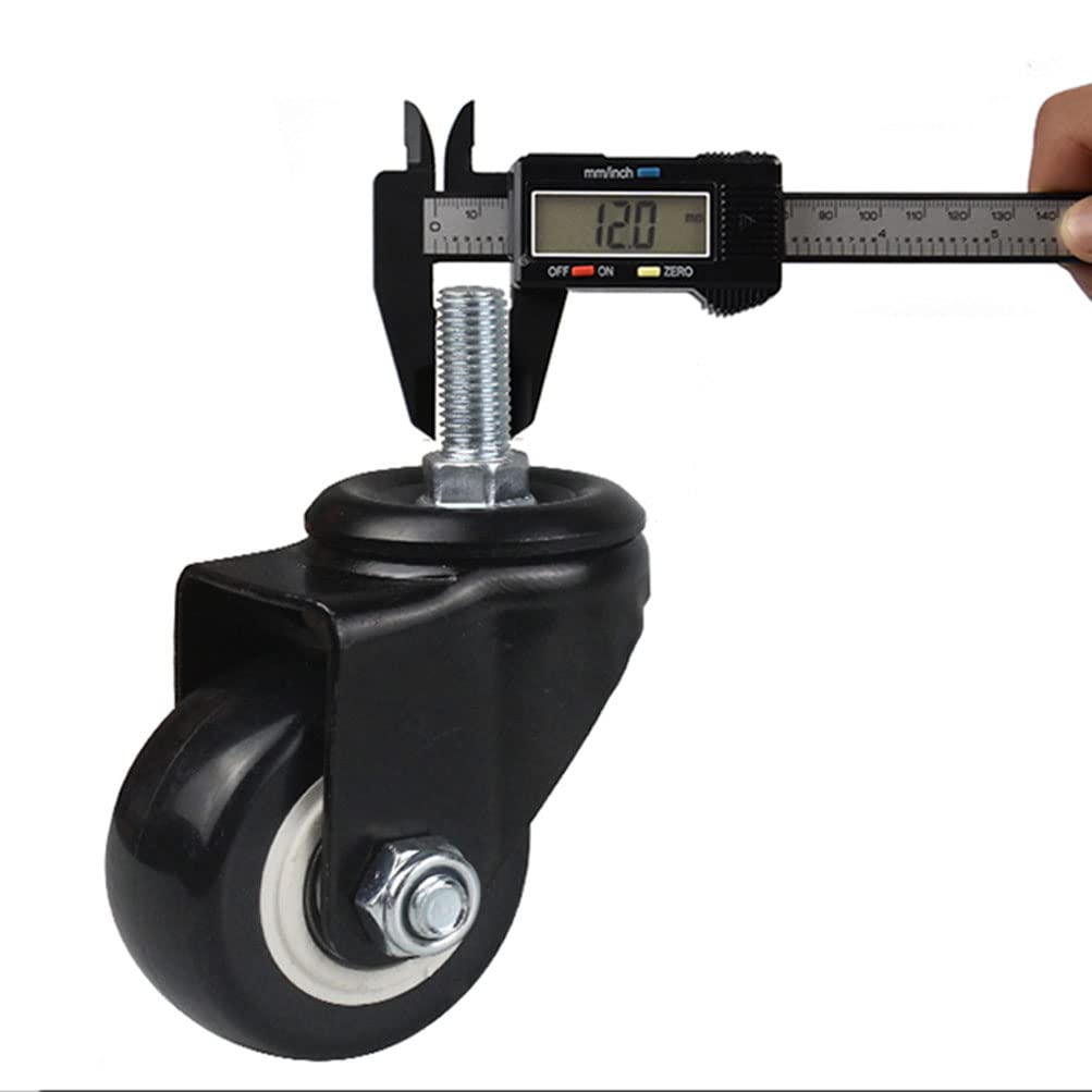Koła jezdne, Koła do dużych obciążeń, koła przemysłowe z trzpieniem, 50 mm śruba M12 wózków DIY poliuretanu, przemysłowych(Swivel x4)