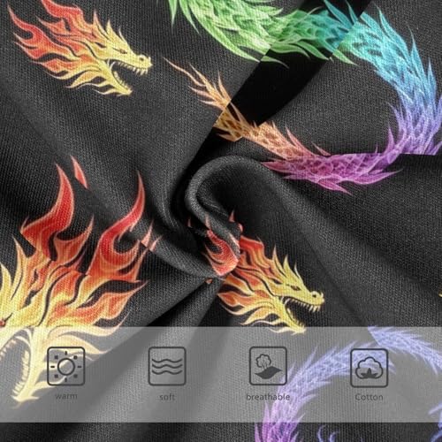 CHIFIGNO Boys' Underwear Cotton Briefs Soft Breathable Little Boys Underwear Briefs, Colorful Dragons Black3