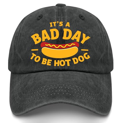 Bad Day to Be A Hotdog Cap - Funny July 4th BBQ Graphic Hat - Unisex Independence Day Gifts for Men Funny