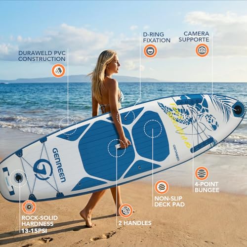Image of Inflatable Stand-Up Paddle Boards - Available 32 inch /33 inch /34 inch Widths Inflatable Paddle Board with SUP Accessories, Camera Mount, Basic All-Around SUP Board for All Skill Levels, Up to 450lbs