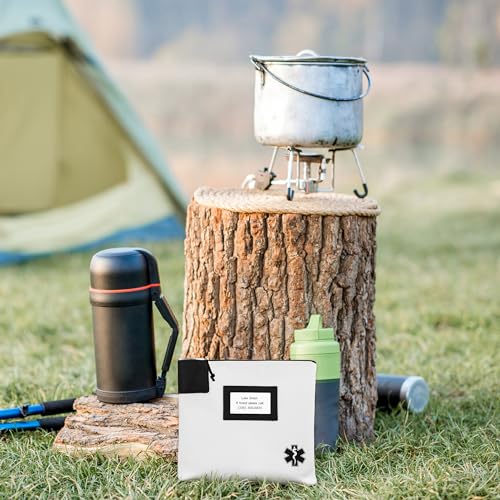 Image of MonMed Locking Storage Box Medicine Box Pill Organizer Travel Medicine Bag with Lock and Key Lock Bag Pouch in White