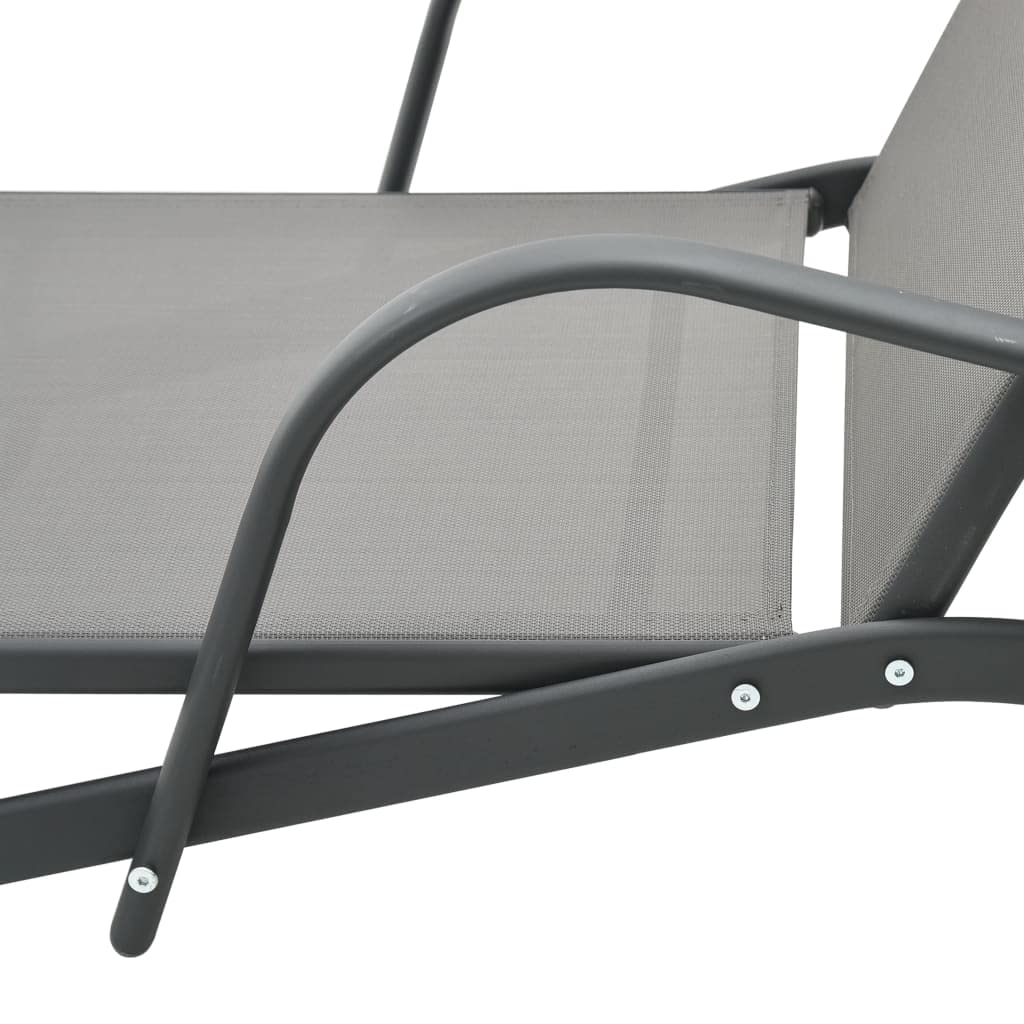 Lettino prendisole con ruote per un facile spostamento in acciaio con rivestimento in textilene e schienale regolabile per giardino