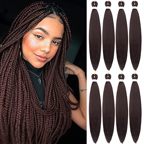 Braiding Hair 30 Inch 8 Packs Hair Extensions Professional Synthetic Braid Hair Crochet Braids , Soft Yaki Texture , Itch Free , Hot Water Setting (30 Inch,99J#)