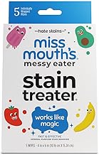 Miss Mouth's Messy Eater Stain Remover Wipes for Newborn and Baby - No Dry Cleaning, Grease, Coffee, Laundry, Underwear, Fabric (Pack of 5)