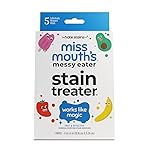 Miss Mouth\'s Messy Eater Stain Treater Wipes - 5 Pack Stain Remover - Newborn & Baby Essentials - No Dry Cleaning Food, Grease, Coffee Off Laundry, Underwear, Fabric