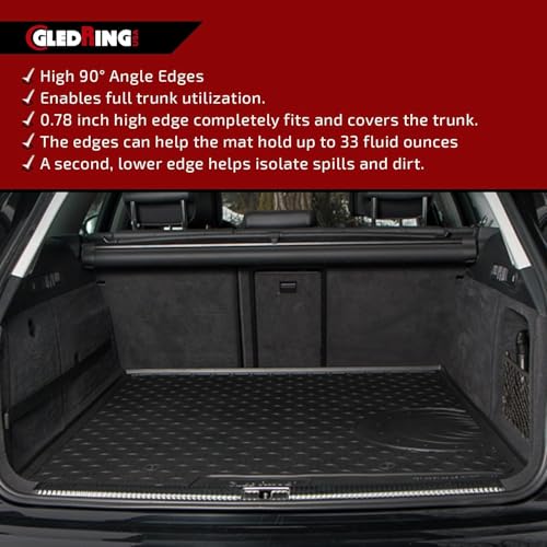 Gledring Rubbasol (Gummi) Kofferraumwanne kompatibel mit Volvo V60 2010-2018 exkl. Hybrid, Schwarz