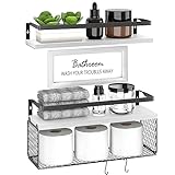 Floating Shelves, Bathroom Shelves Over Toilet with Wall Décor Sign, Wood Wall Shelves with Protecti