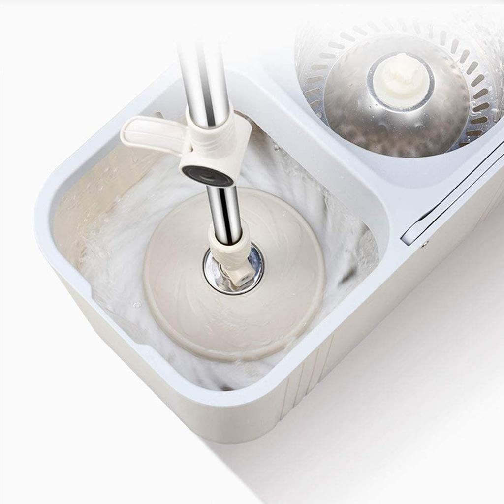 Fregona con centrifugadora， Trapeador Giratorio de 360 Grados, trapeador con rociador for Limpieza Pisos, Juego Cubos giratorios Ruedas y Cabezales Microfibra for Inteligente