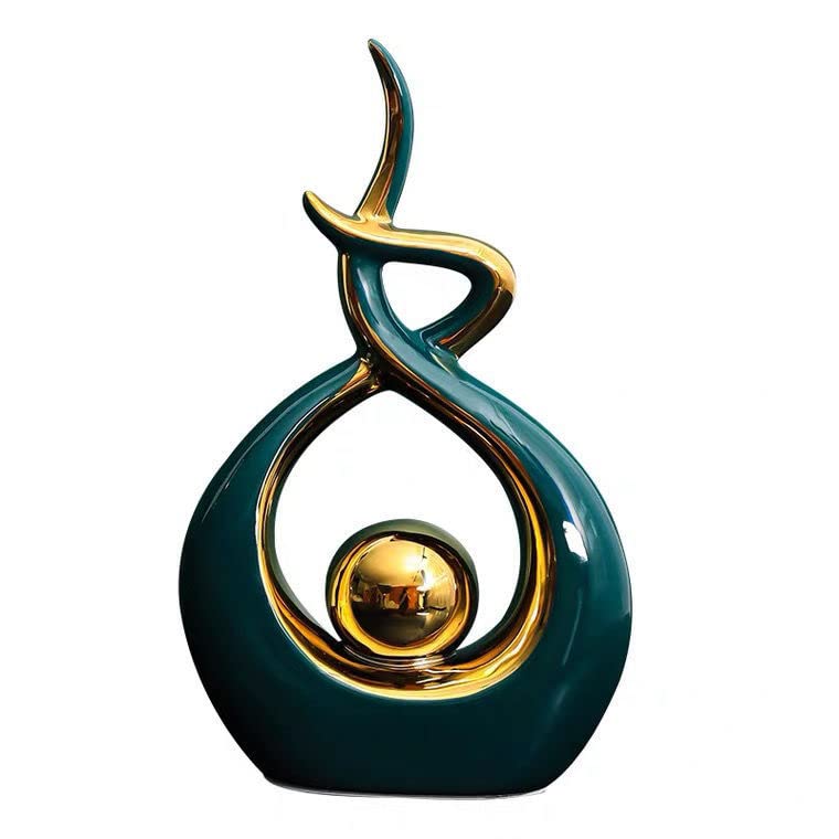 CESTATIVOHome Decor Modern Abstract Art Ceramic Statue, Room Decor, Table Decorations for Living Room Dining Room Office Centerpiece, 10.6" High