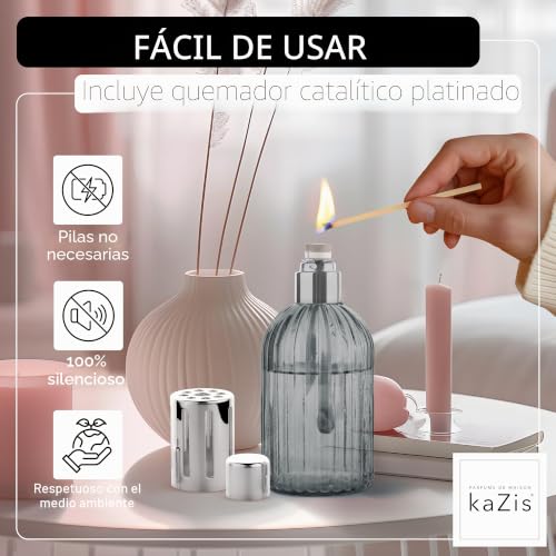 Miniatura 7 de Kazis I Lámpara De Fragancia Catalítica I Cristal I Xxl I 400 Ml Gris