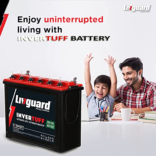 Image of Livguard | Recyclable Inverter Battery for Small Office, Home and Small Shop | INVERTUFF | IT 1645TT, 160Ah | Long Life Battery | Tall Tubular Inverter Battery